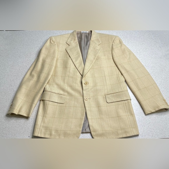 PAL ZILERI Gruppo Forall Trofeo Wool Tan Plaid Blazer - Picture 7 of 15